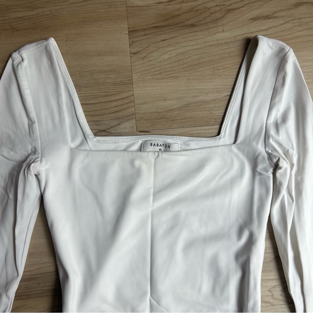 Aritzia Babaton Original Contour Squareneck White Bodysuit XS - Picture 14 of 14